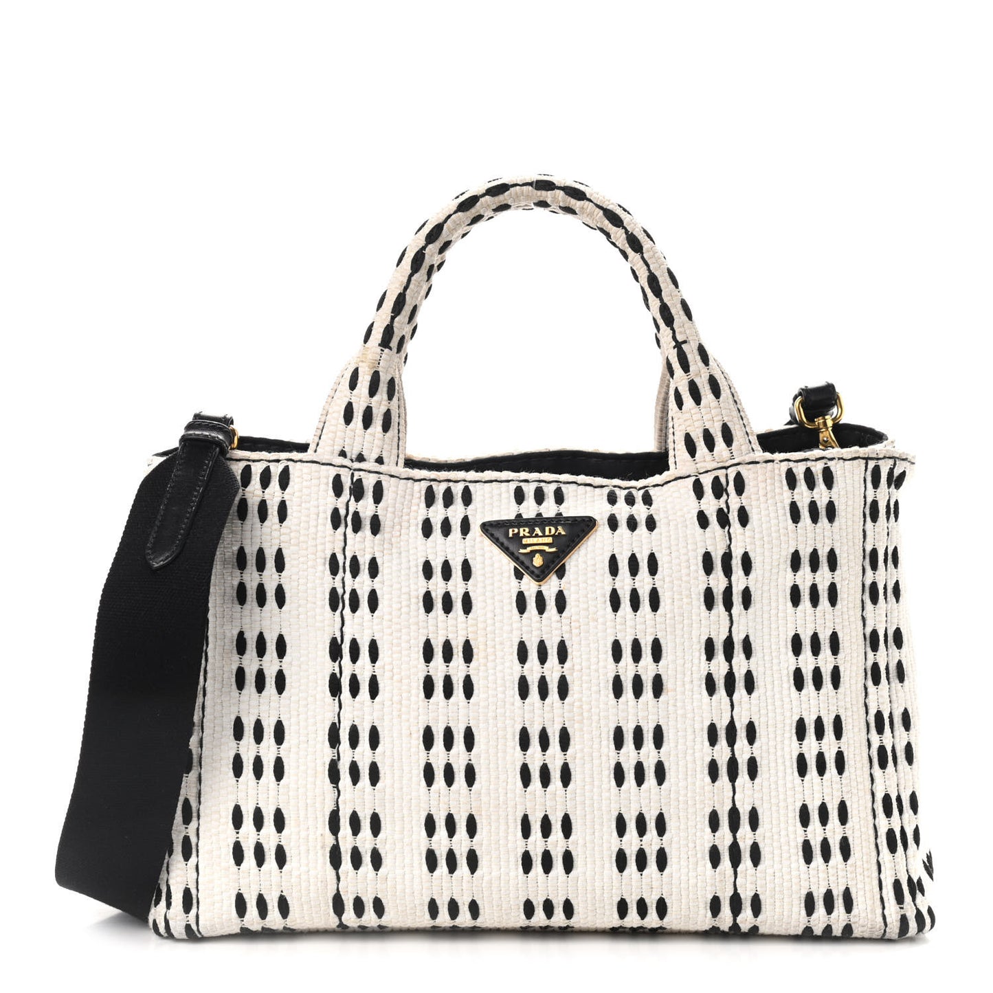 Canapa Woven Tote White Black