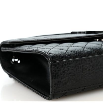 Saint Laurent Grain De Poudre Textured Mixed Matelasse Triquilt Medium Monogram Monochrome Satchel Black 8 of 10