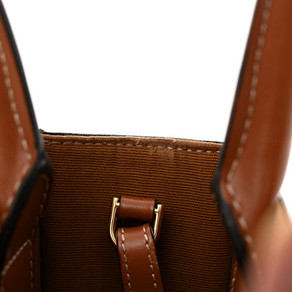 Celine Triomphe Canvas Calfskin Mini Vertical Cabas Tan 10 of 12