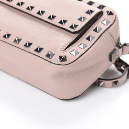 Valentino Garavani Grained Calfskin Small Rockstud Flap Pocket Camera Crossbody Bag Poudre 9 of 9