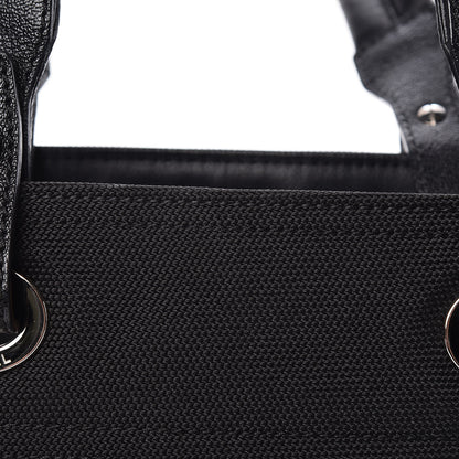 Chanel Coated Canvas Quilted Small Paris Biarritz Tote Black 10 of 10