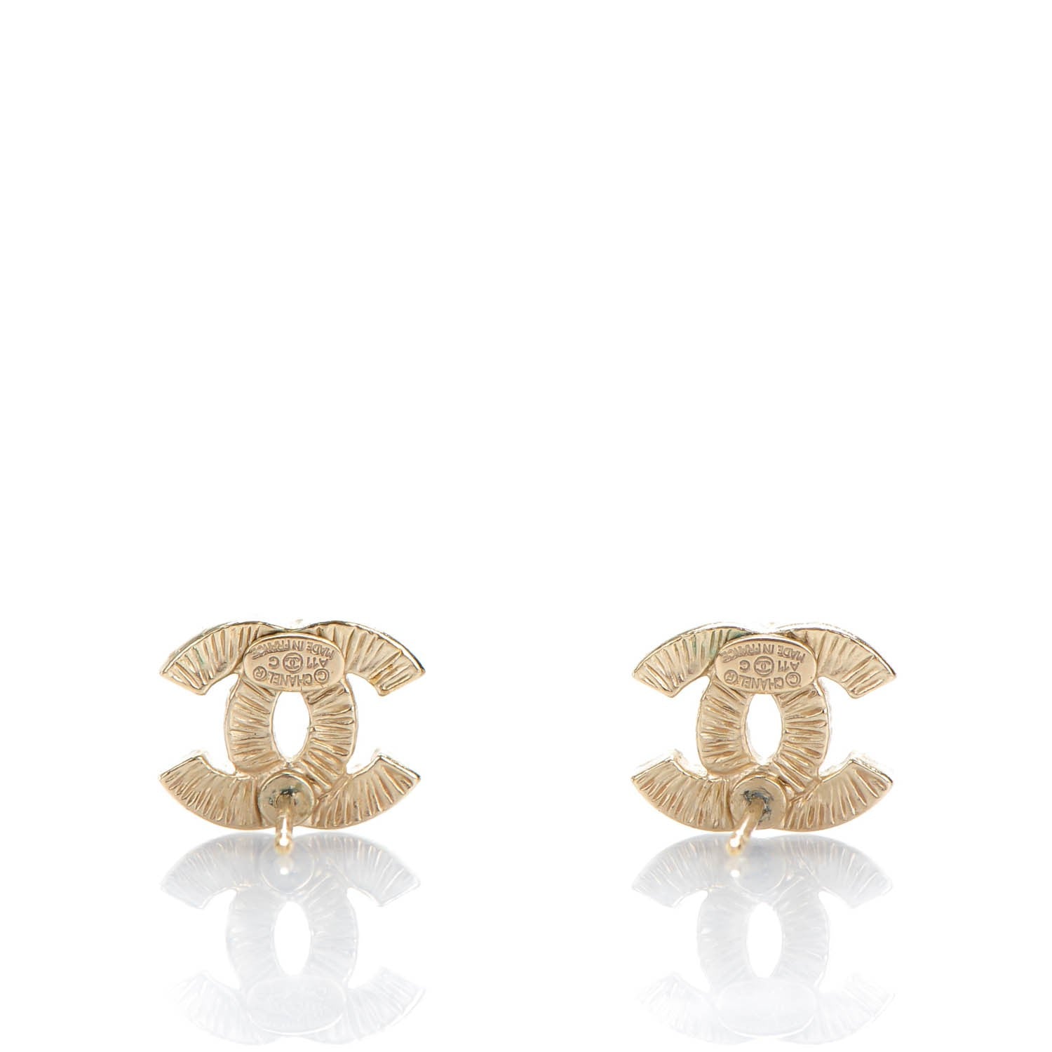 Chanel Crystal CC Earrings Gold 3 of 5