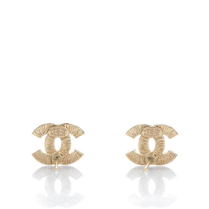 Chanel Crystal CC Earrings Gold 3 of 5