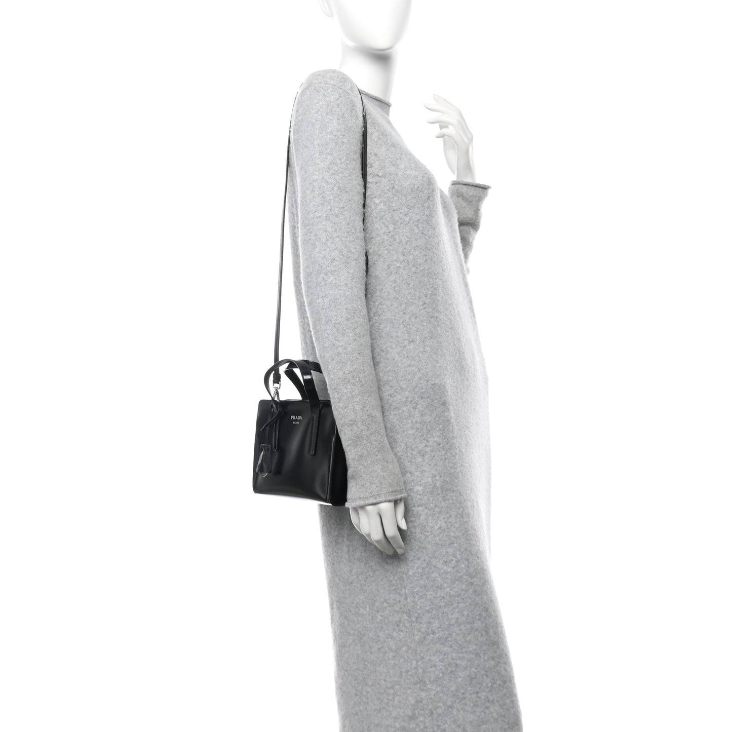 Spazzolato Mini Re-Edition 1995 Double Handle Handbag Black