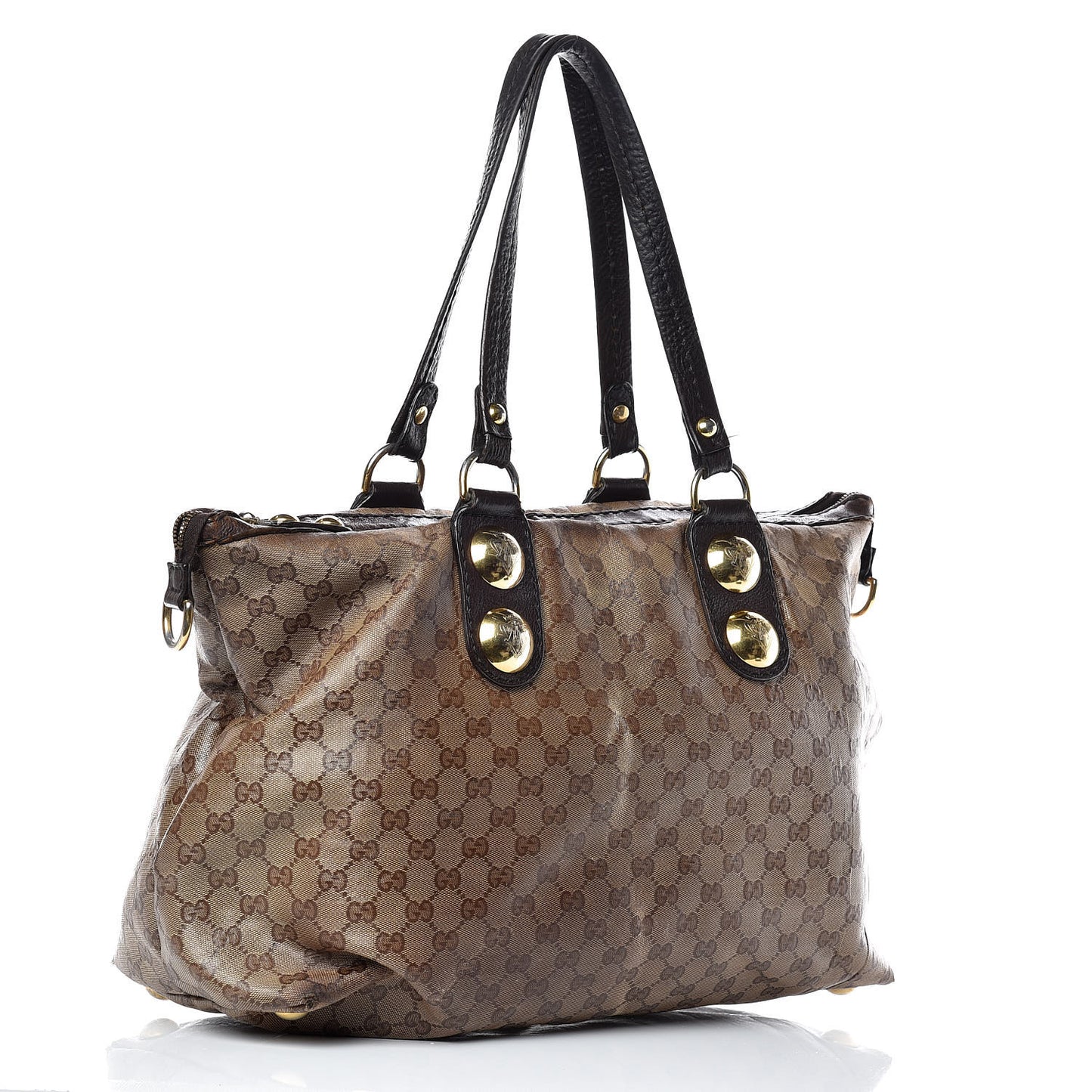 Crystal Monogram Small Babouska Tote Dark Brown