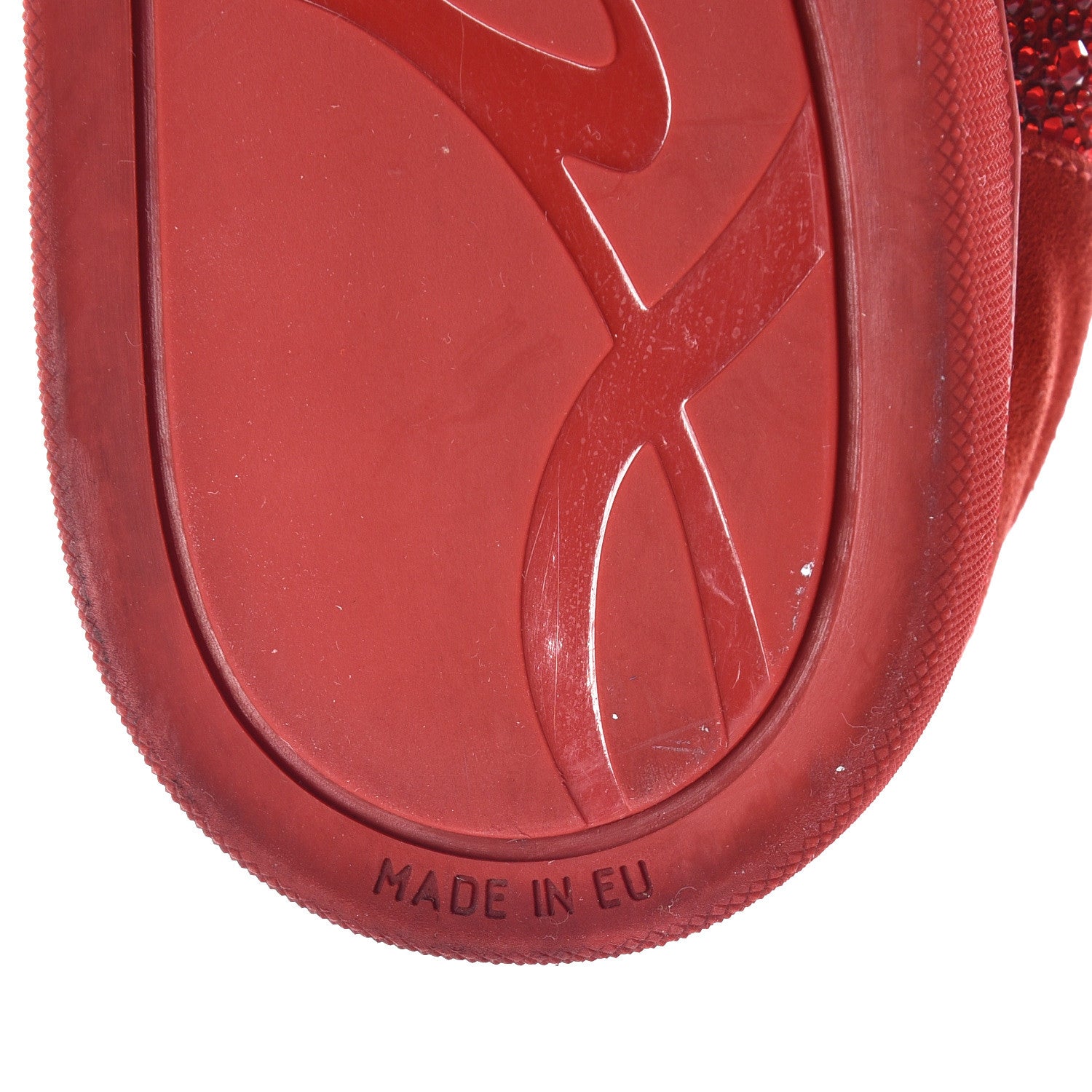 Christian Louboutin Veau Velours Strass Mens Louis Flat Sneakers 41 Red 9 of 18