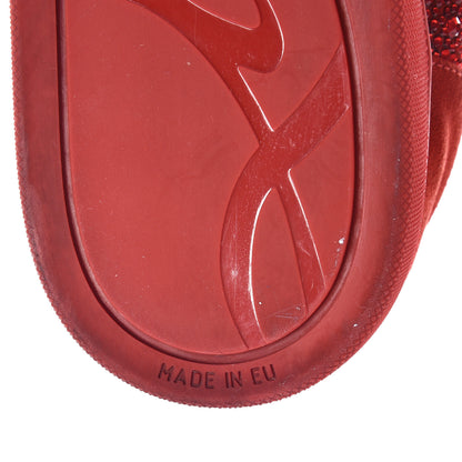 Christian Louboutin Veau Velours Strass Mens Louis Flat Sneakers 41 Red 9 of 18