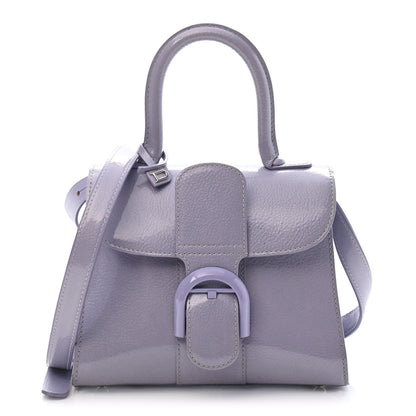 Delvaux Patent Grained Calfskin Mini Brillant Satchel Light Purple 1 of 13