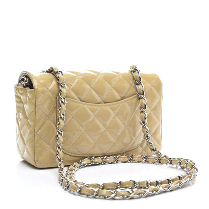 Chanel Patent Calfskin Quilted Mini Rectangular Flap Beige 2 of 12