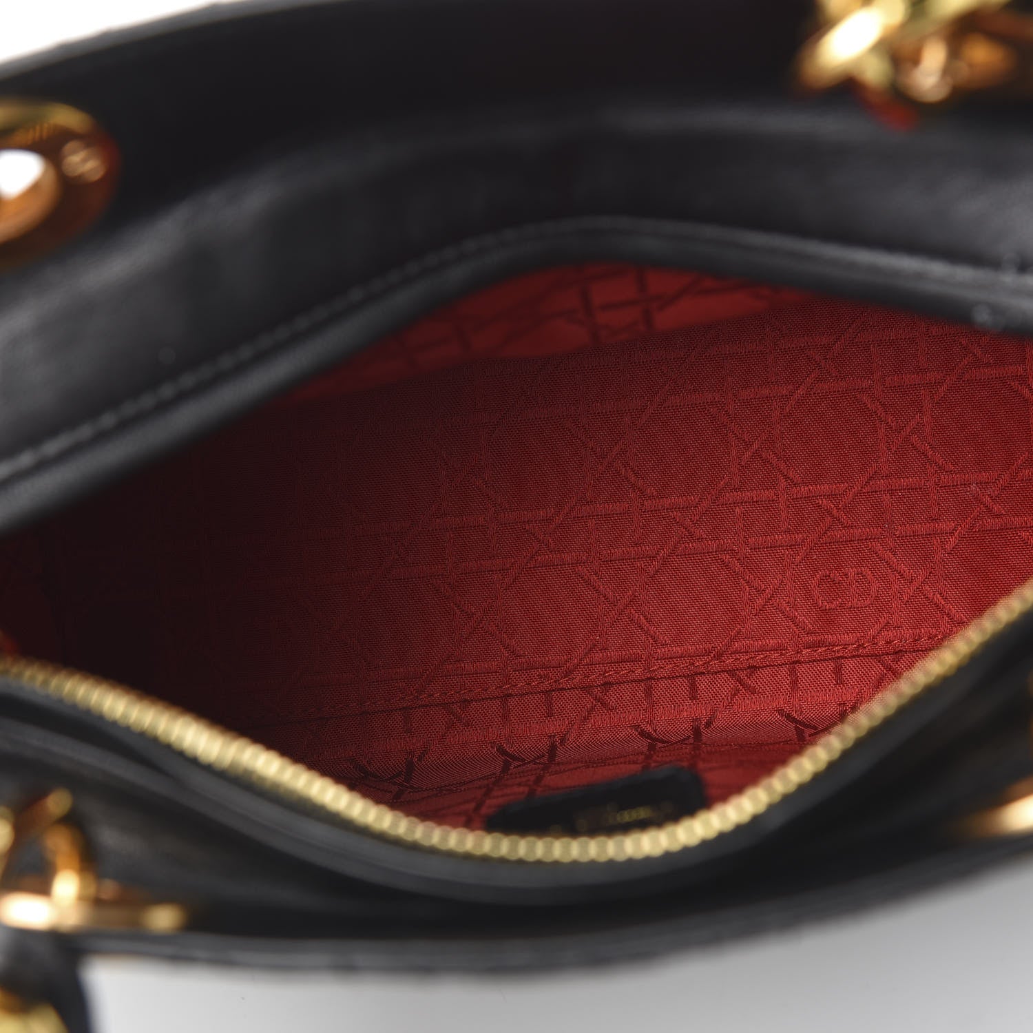 Christian Dior Lambskin Cannage Medium Lady Dior Black 4 of 9