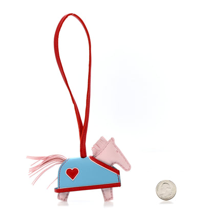 Hermes Milo Lambskin Grigri Rodeo Robeo Coeur Bag Charm PM Rose Darling Rouge Radieux Celeste 2 of 4