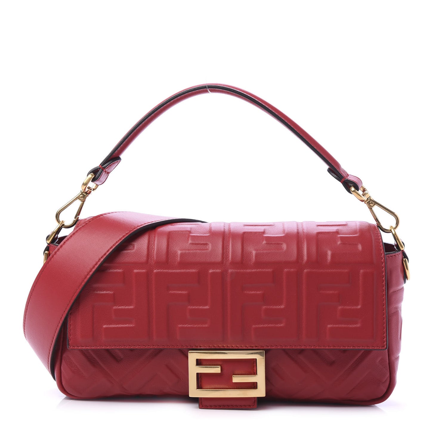 Nappa FF 1974 Embossed Baguette Fragola