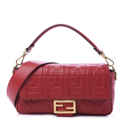 Fendi Nappa FF 1974 Embossed Baguette Fragola 1 of 10