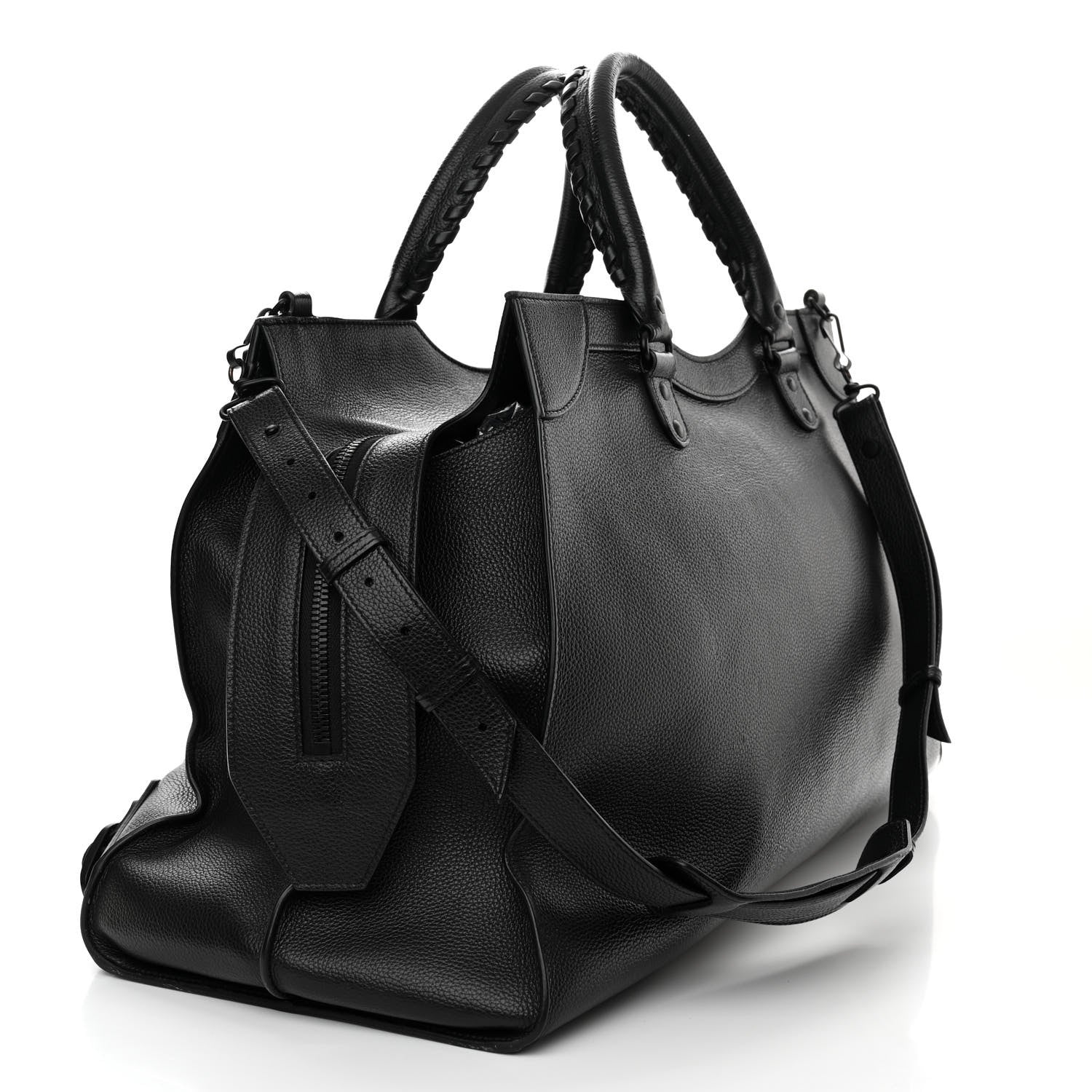 Balenciaga Grained Calfskin Neo Classic Black Hardware Large Top Handle Bag Black 3 of 12
