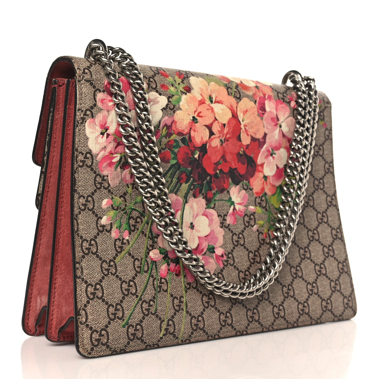 Gucci GG Supreme Monogram Blooms Medium Dionysus Shoulder Bag Beige Multicolor Dry Rose 3 of 13