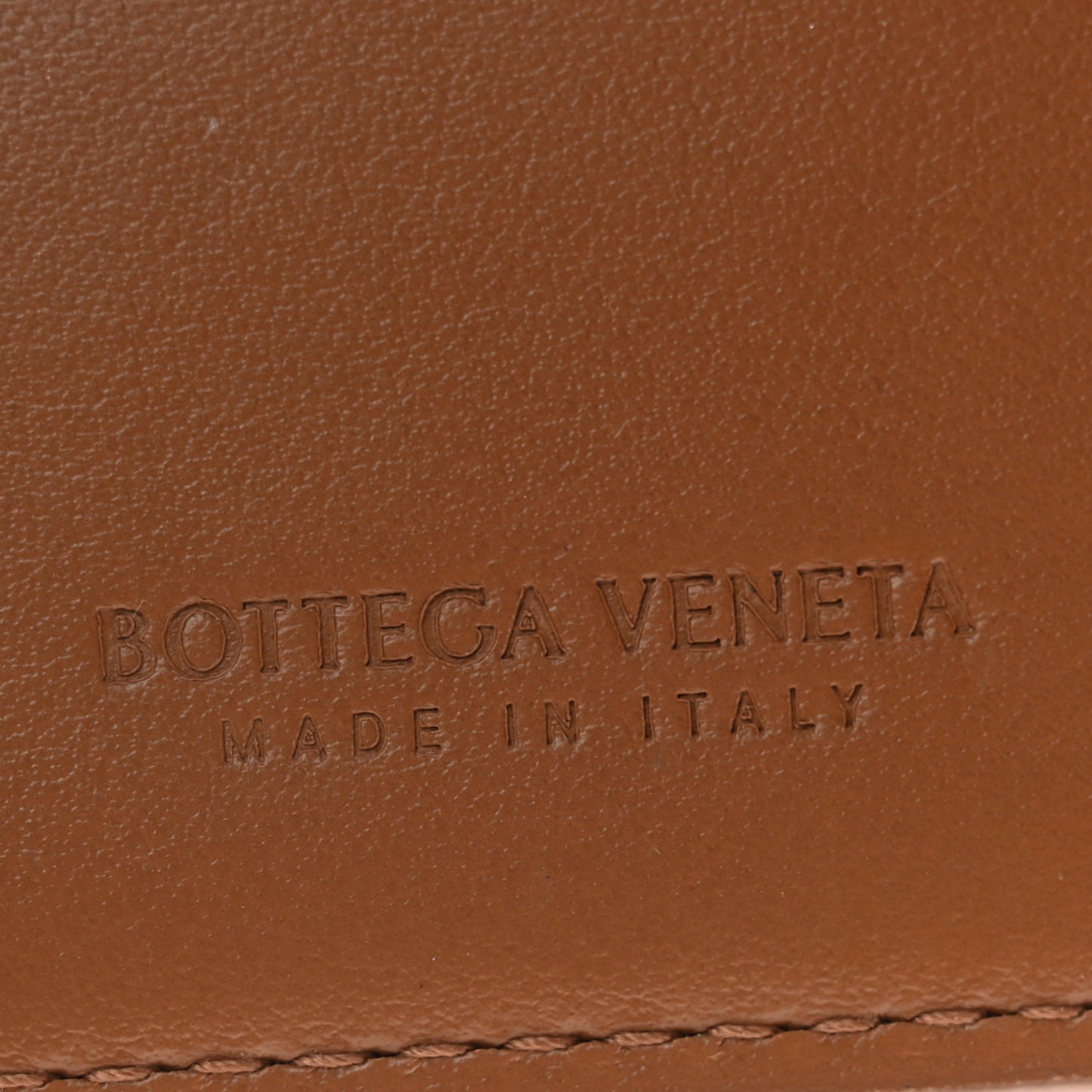 Nappa Intrecciato Small Bi-Fold Zip Wallet Caramel