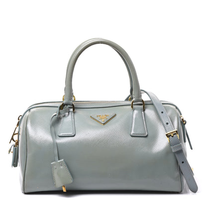 Prada Saffiano Vernice Bowler Acquamarina 1 of 13