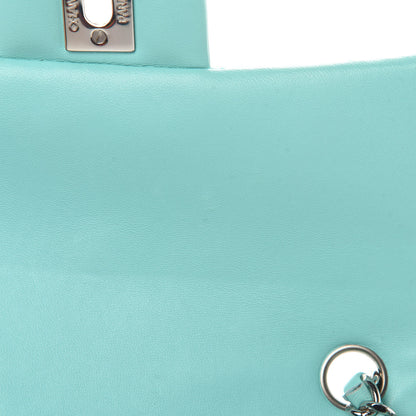 Chanel Lambskin Quilted Mini Rectangular Flap Light Blue 13 of 14
