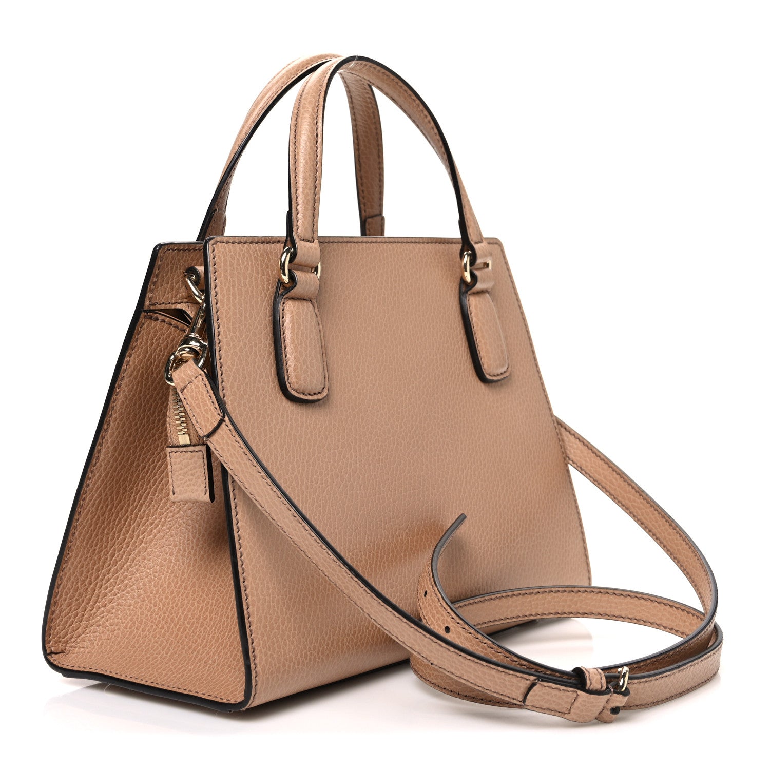 GUCCI レザーバッグ Gucci Dollar Calfskin Medium Soho Top Handle Satchel Camelia