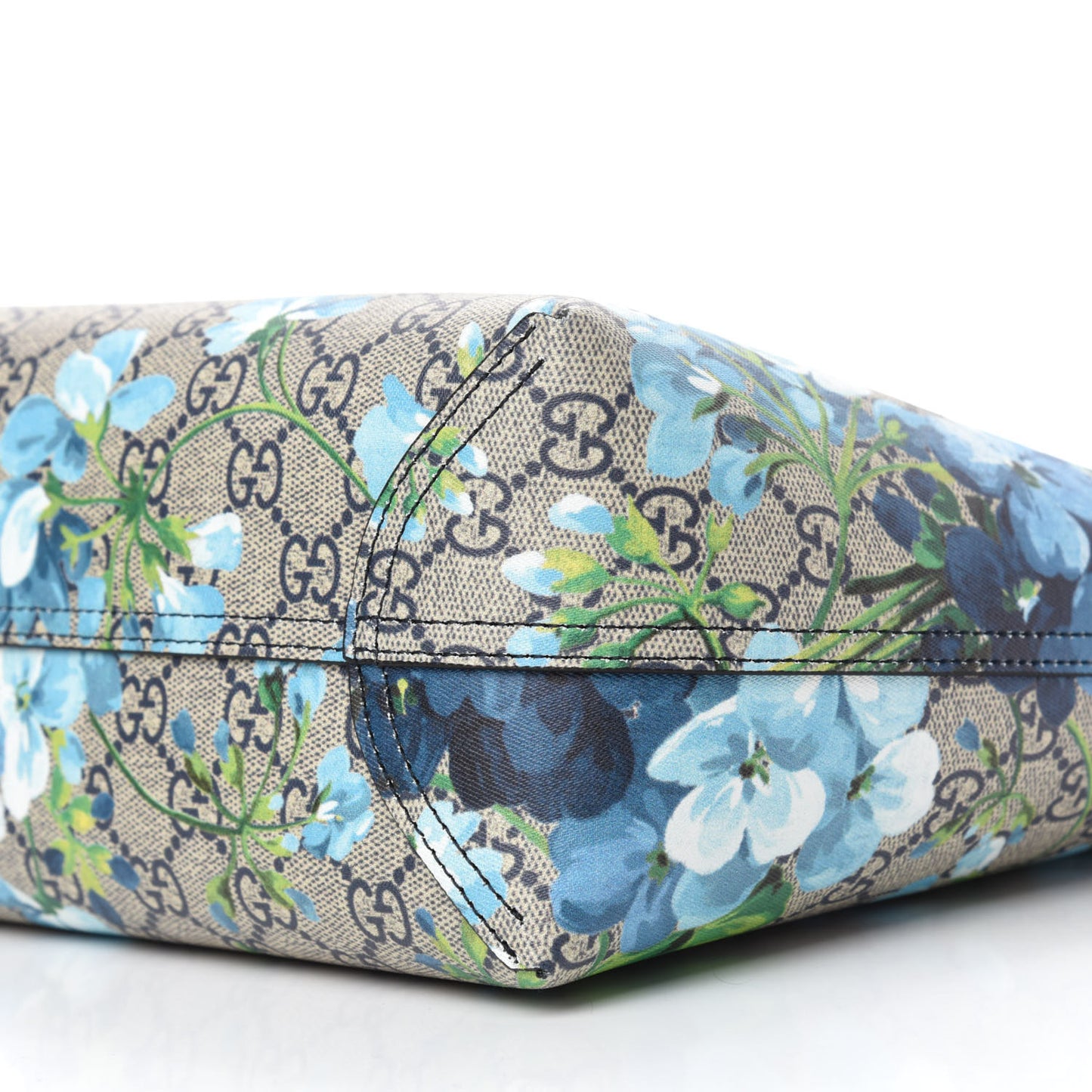 GG Supreme Monogram Blooms Small Reversible Tote Beige Blue Navy