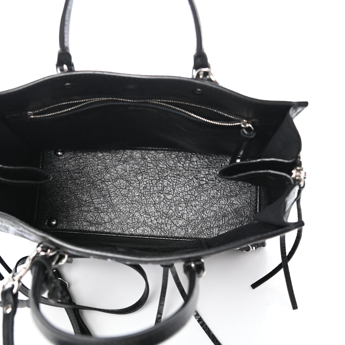 Agneau Graffiti Papier A6 Zip Around Tote Black White