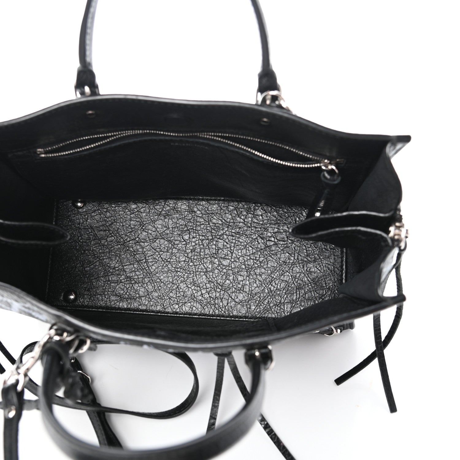 Balenciaga Agneau Graffiti Papier A6 Zip Around Tote Black White 5 of 8