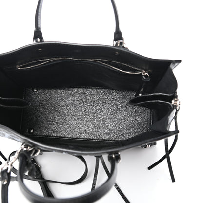 Balenciaga Agneau Graffiti Papier A6 Zip Around Tote Black White 5 of 8