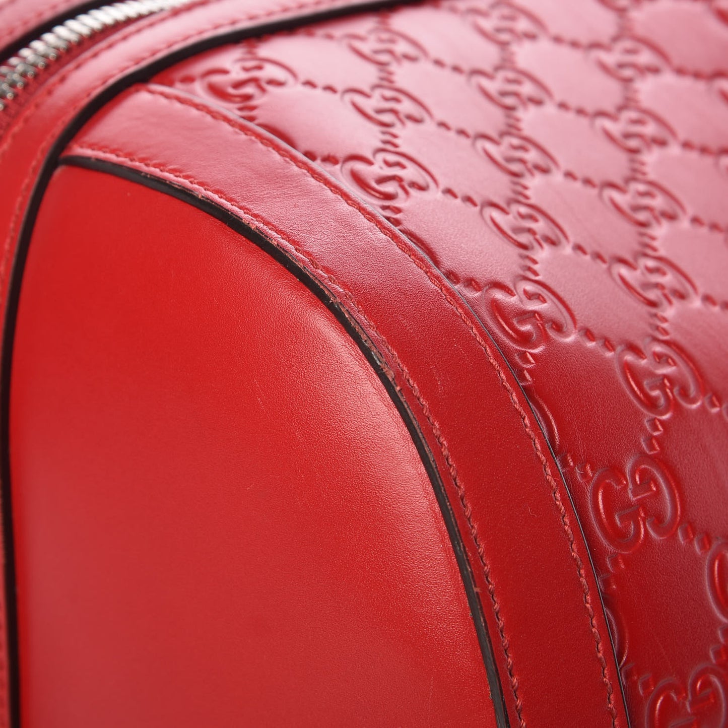 Guccissima Signature Large Duffle Hibiscus Red