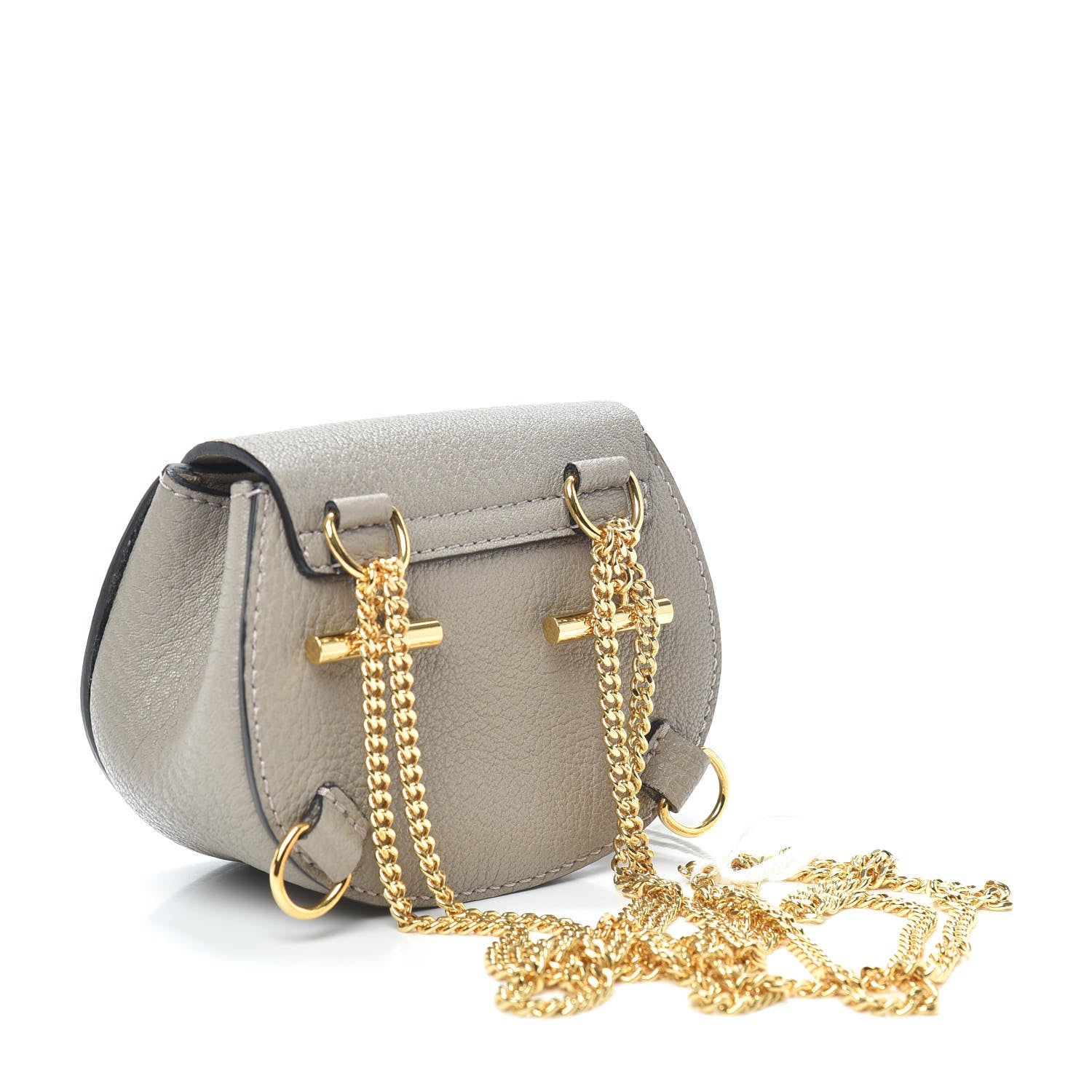 Chloe Grained Lambskin Mini Drew Crossbody Backpack Motty Grey 3 of 9
