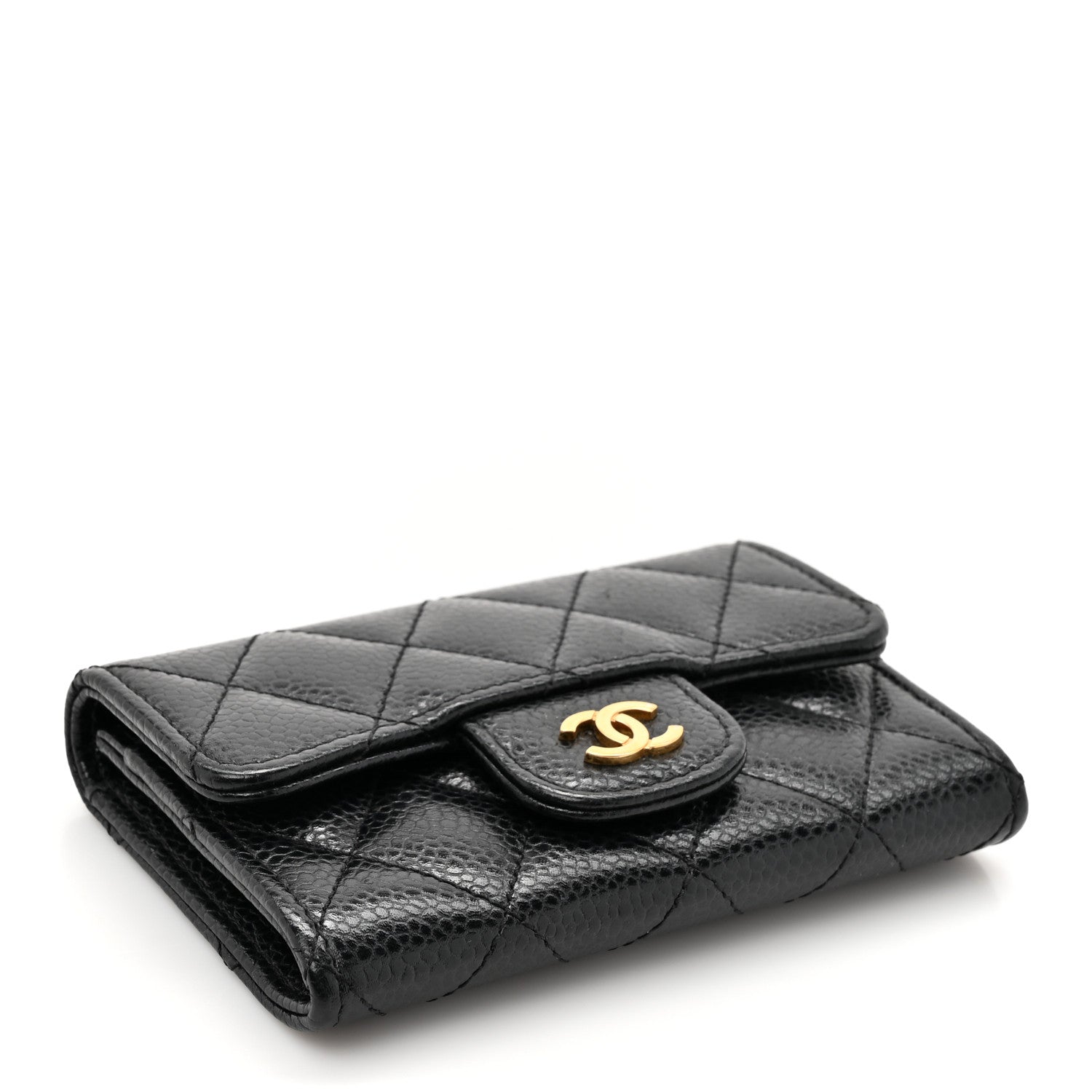 Chanel Caviar Quilted Flap Card Holder Wallet Black 4 of 7