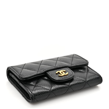 Chanel Caviar Quilted Flap Card Holder Wallet Black 4 of 7