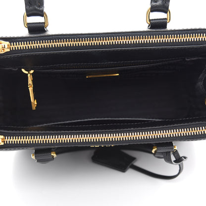 Prada Saffiano Small Galleria Double Zip Tote Black 5 of 8