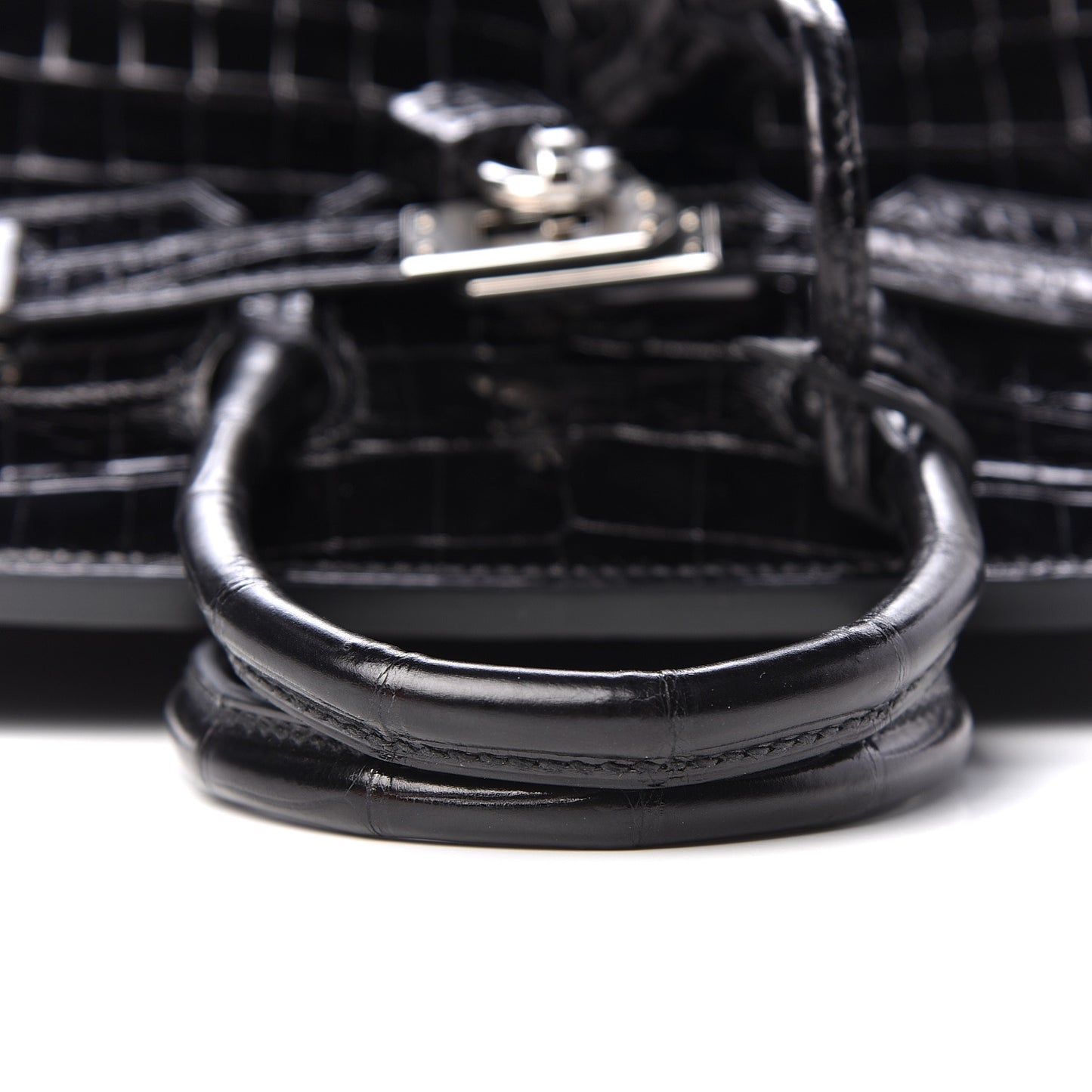Shiny Niloticus Crocodile Birkin 25 Black