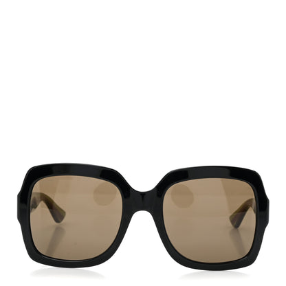 Gucci Acetate Square Frame Web Glitter Sunglasses GG0036S Black Green 2 of 8