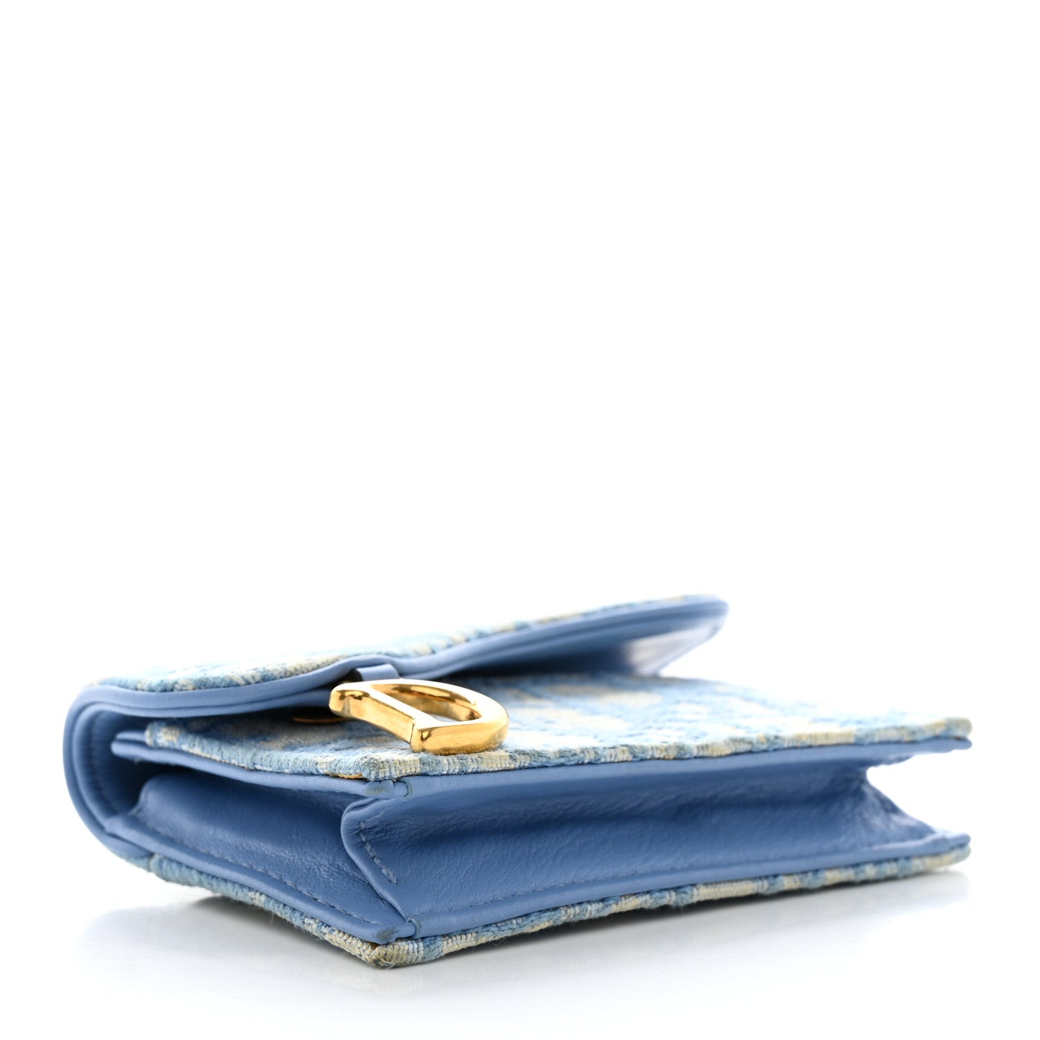 Christian Dior Oblique Saddle Card Holder Cornflower Blue 4 of 14
