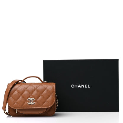 Chanel Caviar Quilted Business Affinity Clutch With Chain Flap Camel 11 of 11