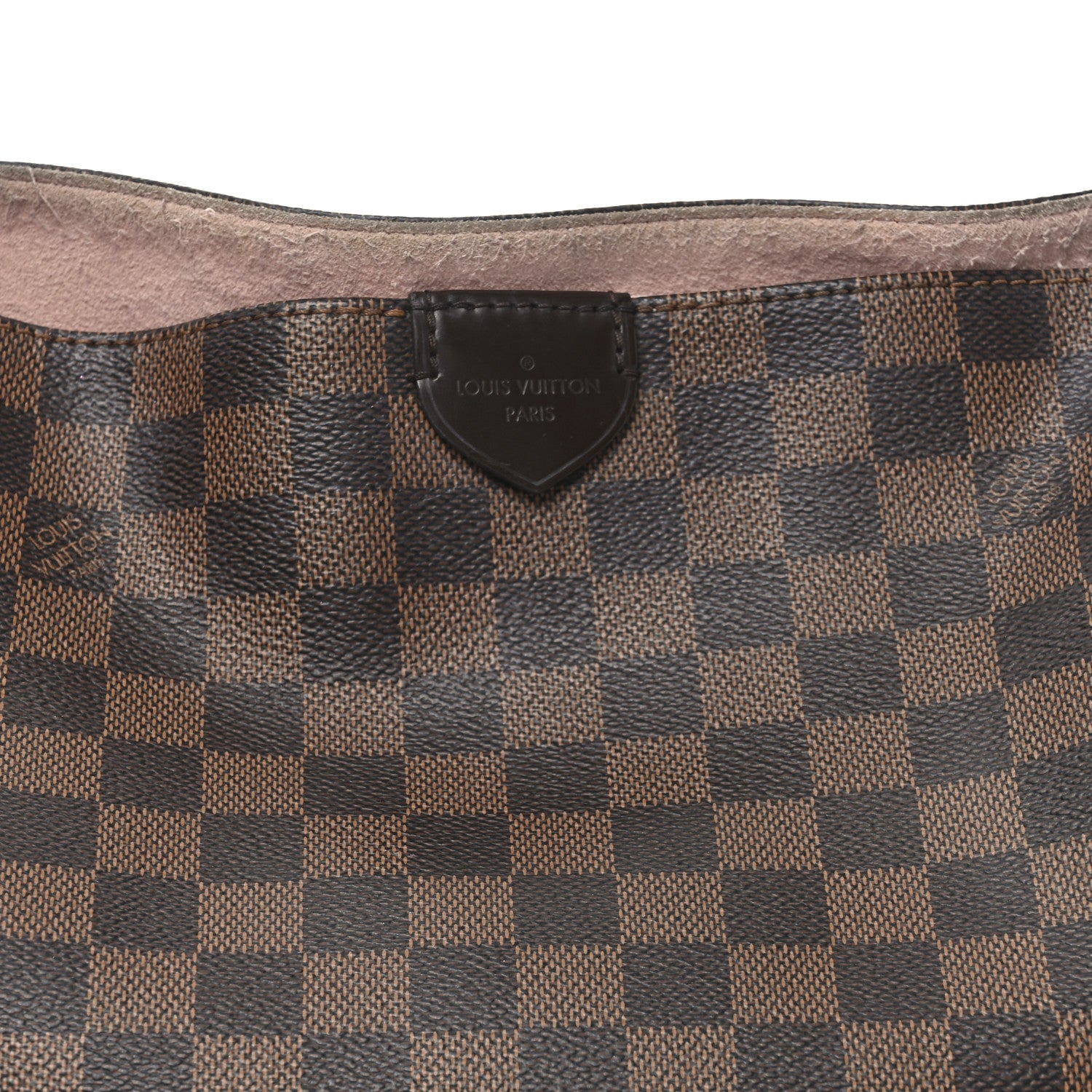 Louis Vuitton Damier Ebene Caissa Hobo Rose Ballerine 7 of 11