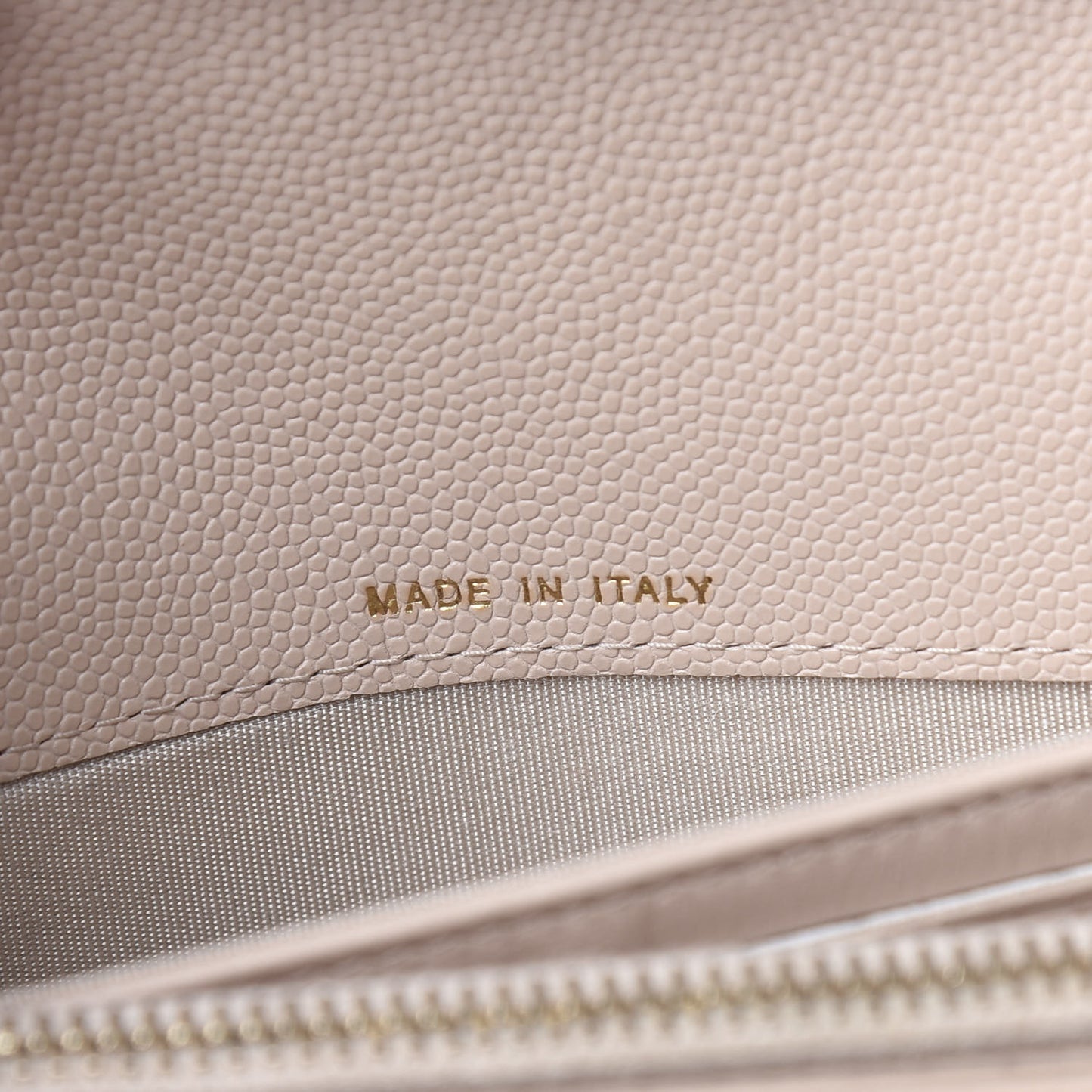 Caviar Quilted Large Golden Class Gusset Flap Wallet Light Beige