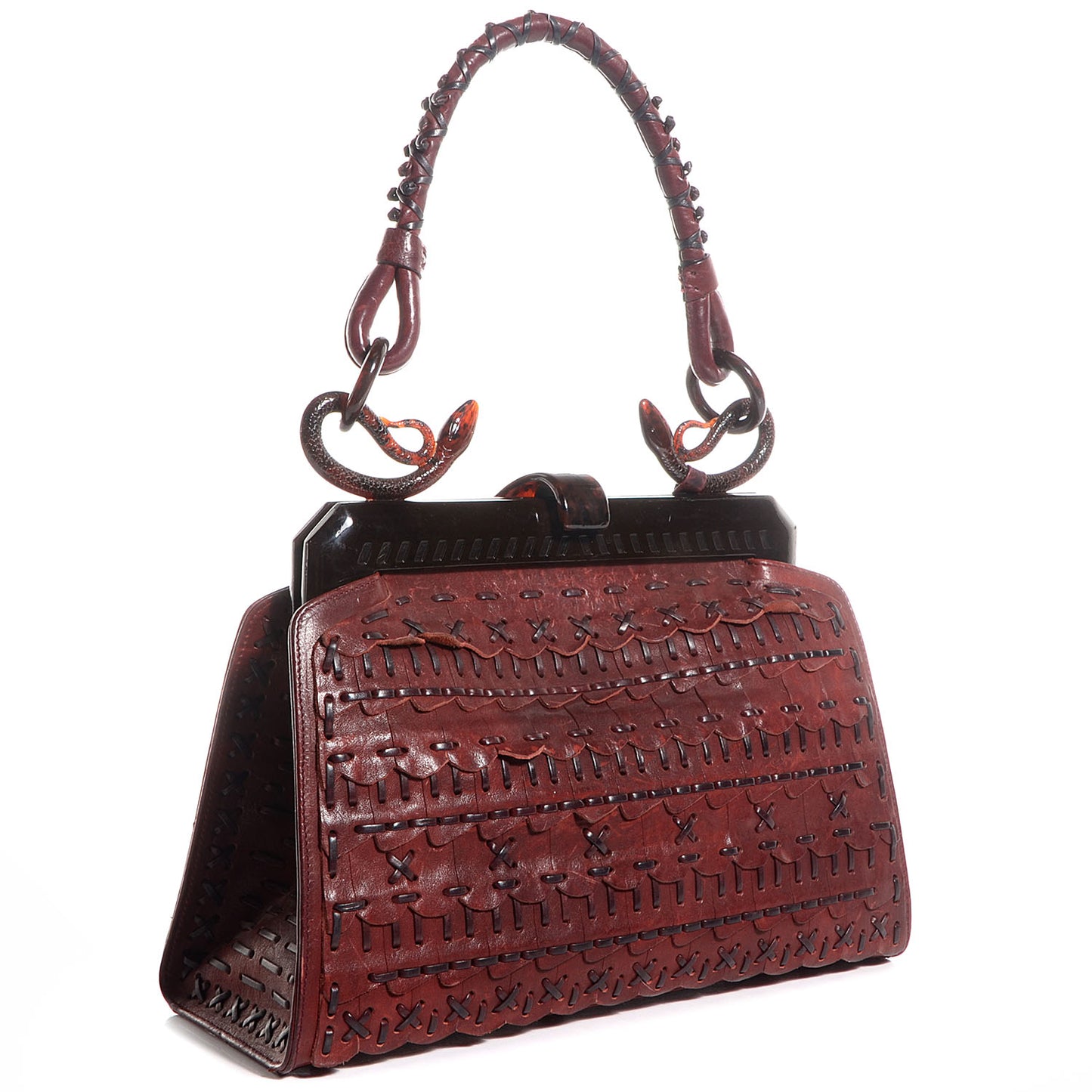 Leather Samourai 1947 Armour Woven Frame Bag