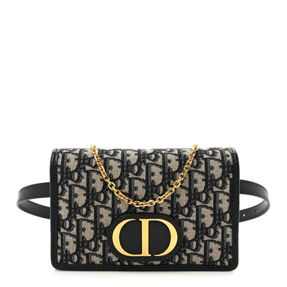 Christian Dior Oblique 30 Montaigne 2-In-1 Pouch Blue 1 of 14