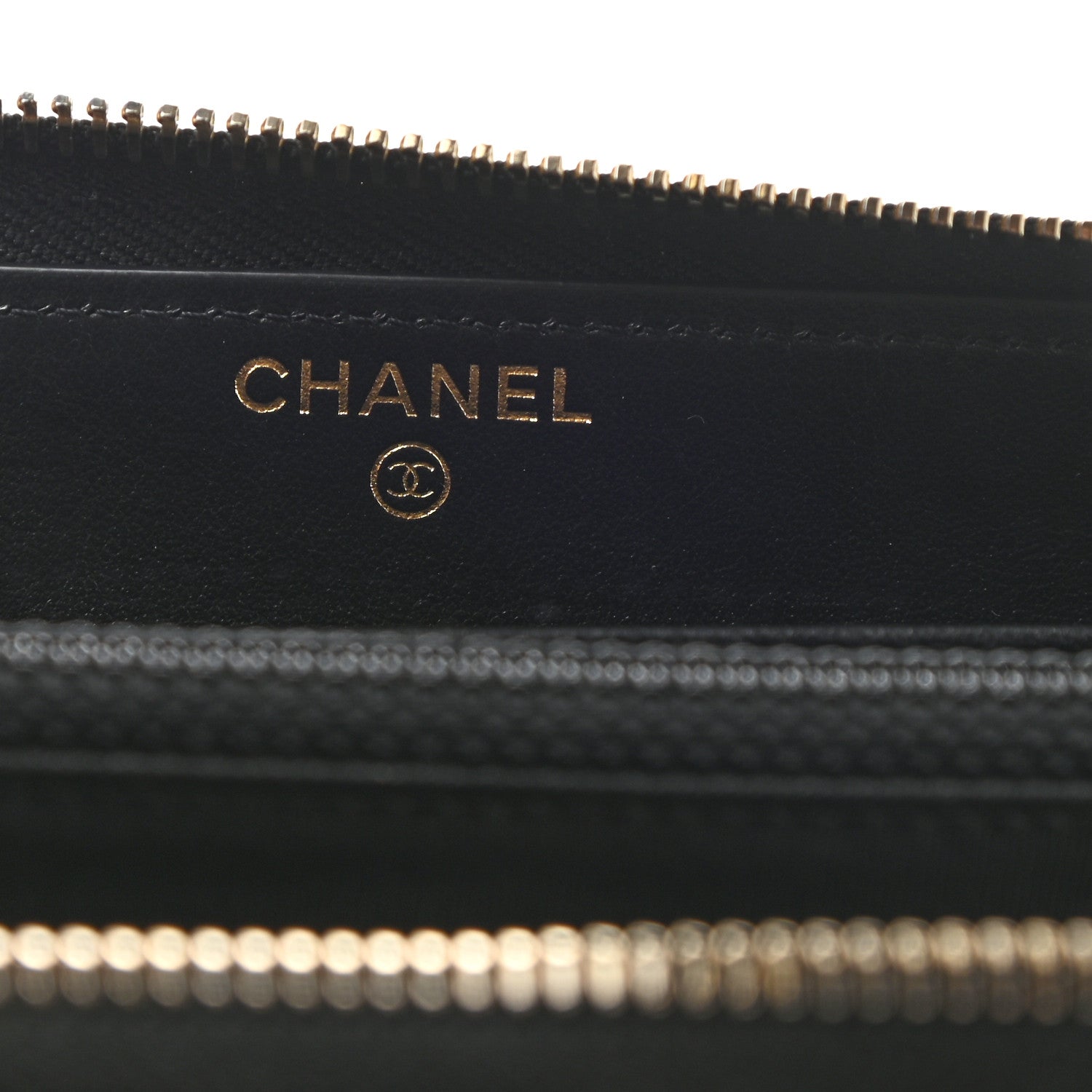 Chanel Caviar Quilted Filigree Zip Around Wallet Navy Black 6 of 9