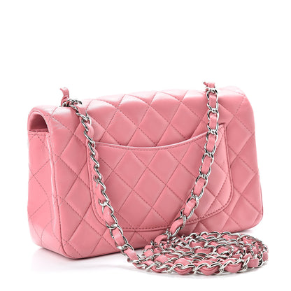 Chanel Lambskin Quilted Mini Rectangular Flap Pink 3 of 11