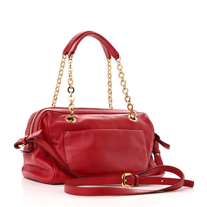 Salvatore Ferragamo Calfskin Gancini Shoulder Bag Red 3 of 11