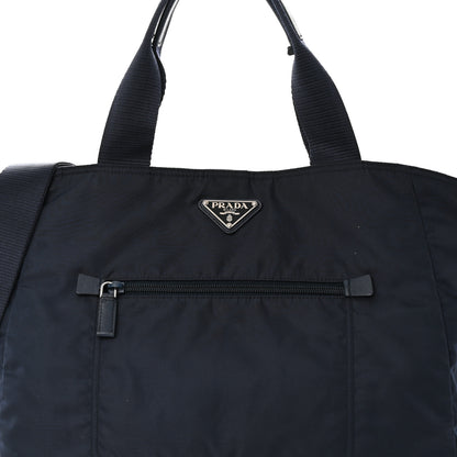 Prada Nylon Saffiano Front Pocket Tote Baltico 7 of 26
