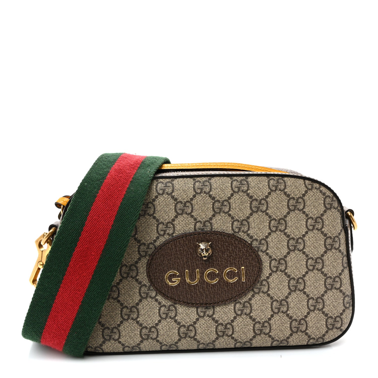 Gucci GG Supreme Monogram Web Neo Vintage Shoulder Bag Beige New Acero Crop 1 of 10