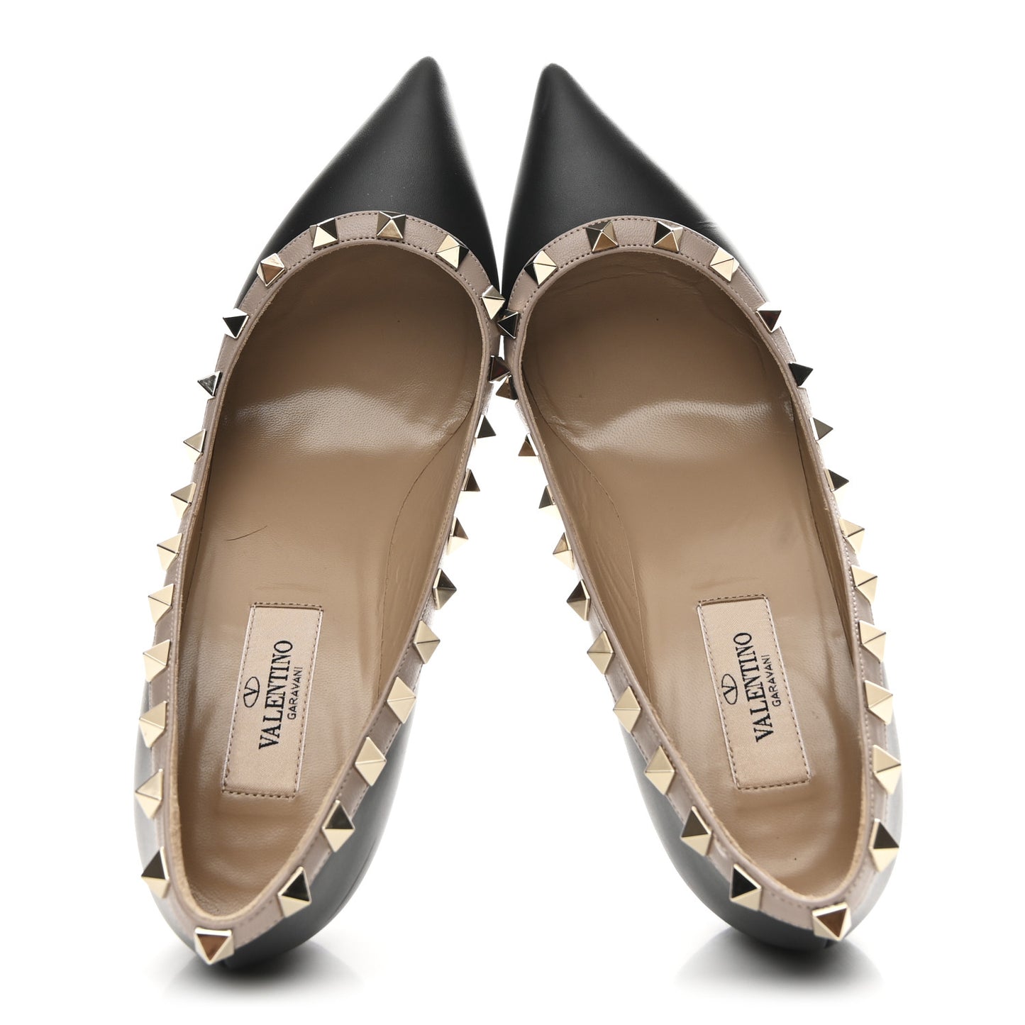 Calfskin Rockstud 85mm Pumps 37 Black Poudre