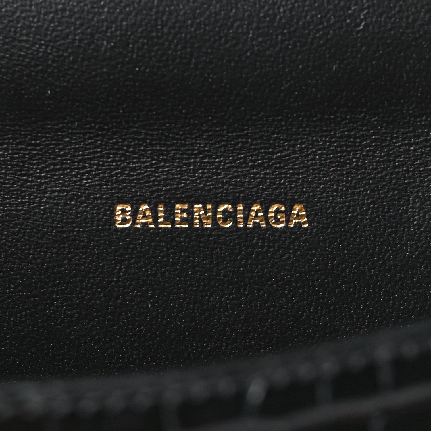 Balenciaga Shiny Calfskin Crocodile Embossed Hourglass Top Handle Bag XS Black 6 of 9