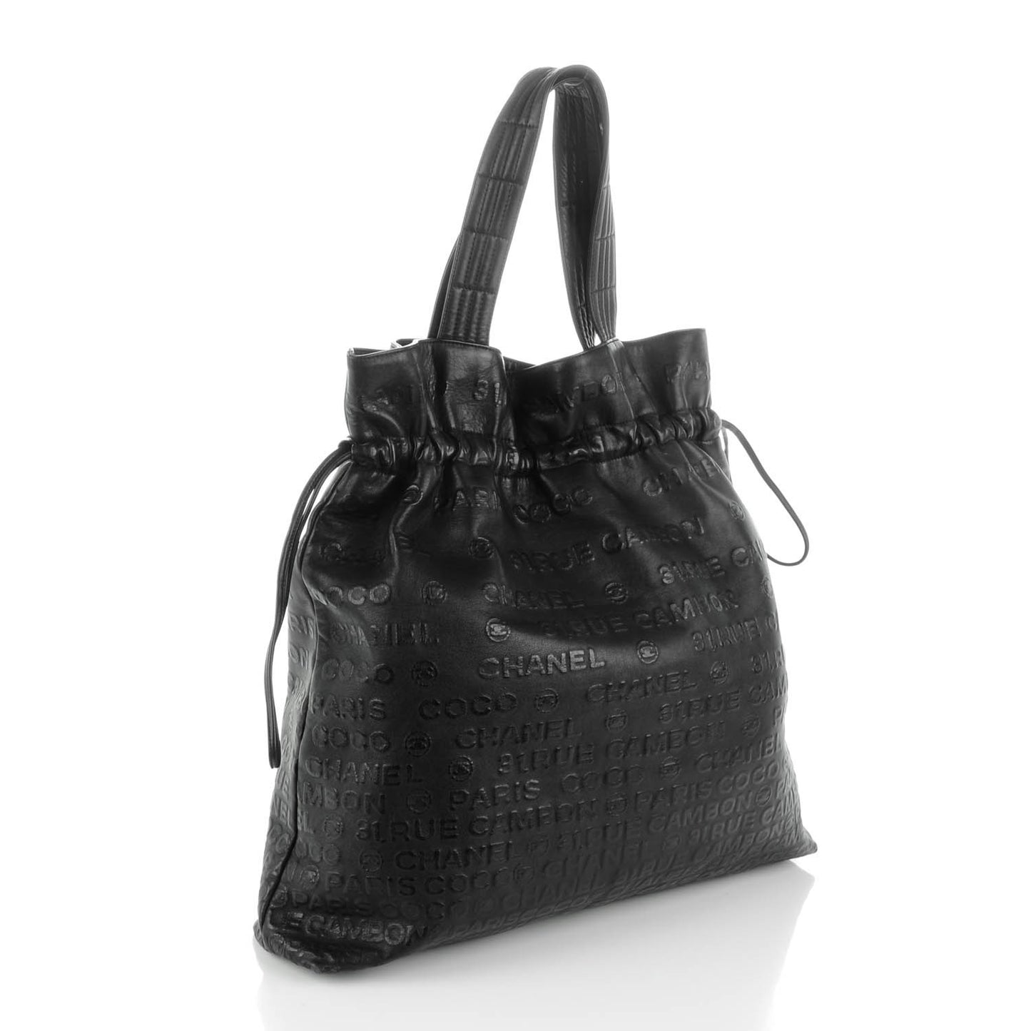 Calfskin Unlimited Drawstring Tote Black