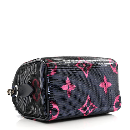 Louis Vuitton Giant Monogram Sequins Speedy Bandouliere 18 Navy Fuchsia 4 of 9