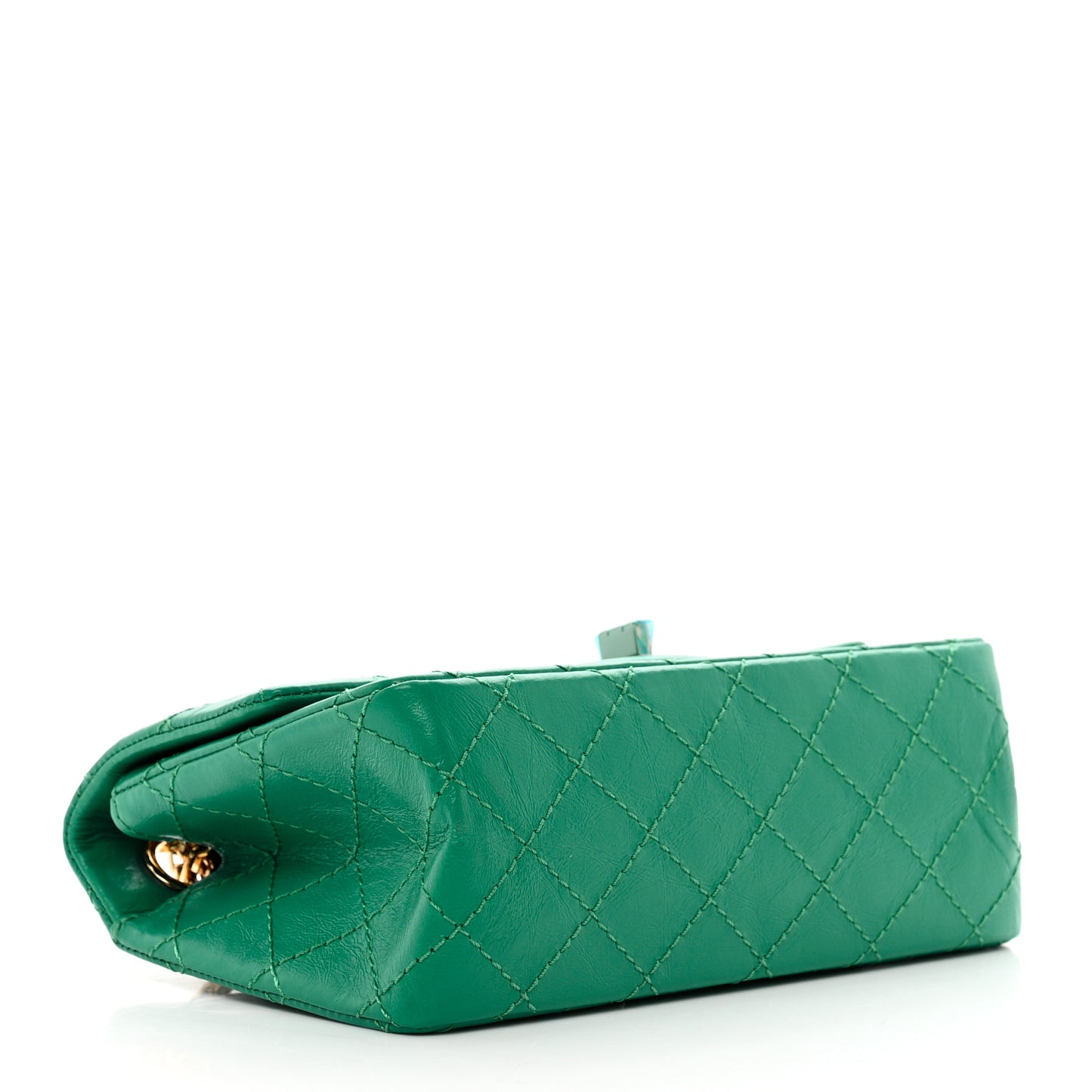 Aged Calfskin Quilted 2.55 Reissue Mini Flap Green